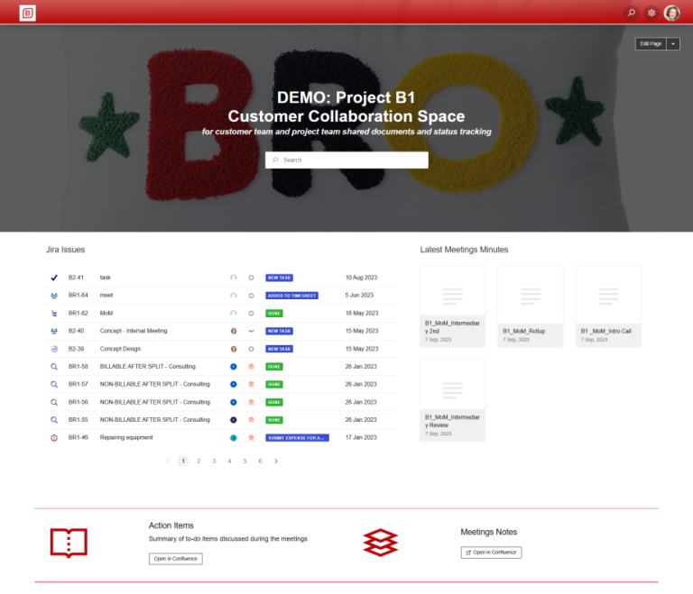 customer project portal jira confluence