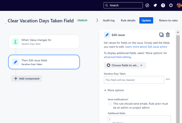 Vacation Days Tracking Clear after Deduct