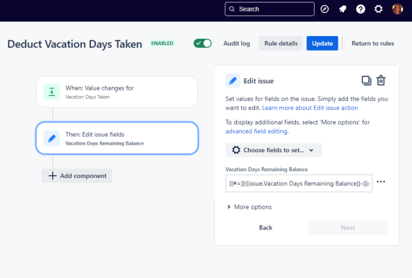 Vacation Days Tracking Deduct Auto Rules